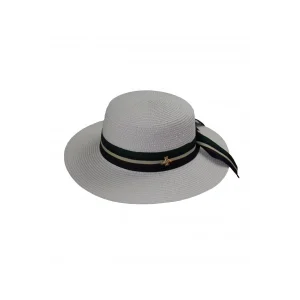 Şeritli Hasır Kadın Şapka 3853