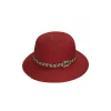 Yazlık Kadın Kemerli Hasır Şapka 6229 Kırmızı