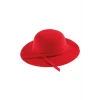 Kız Çocuk Geniş Kenarlı Kaşe Şapka Kırmızı 7168