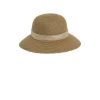 Yazlık Kadın Şeritli Hasır Şapka 1407