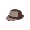 Erkek Ekose Fötr Şapka 5719 Kahverengi