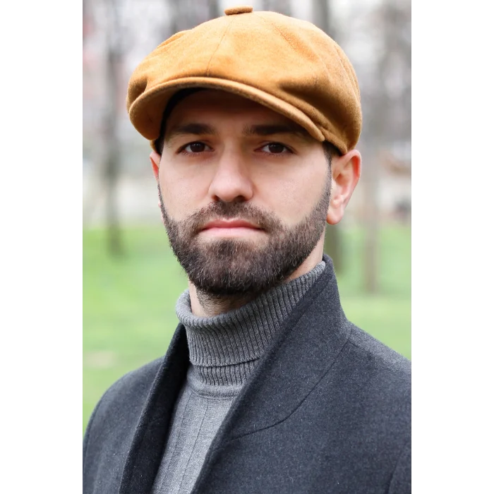 Erkek Driver İngiliz Kasket Camel 7450