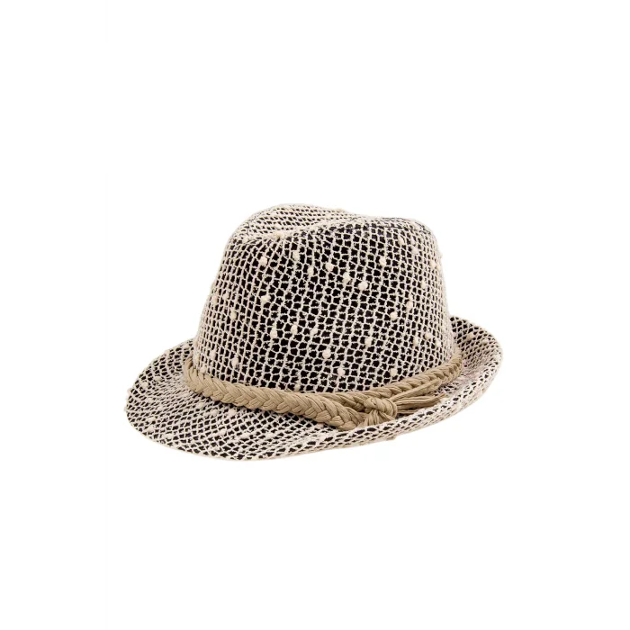 Kadın Dantelli Fötr Şapka Krem 5117