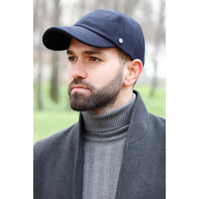 Erkek Kaşmir Kep Şapka Lacivert 7593