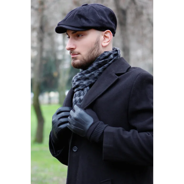 Kışlık Erkek Peaky Blinders İngiliz Driver Kasket Lacivert 7404