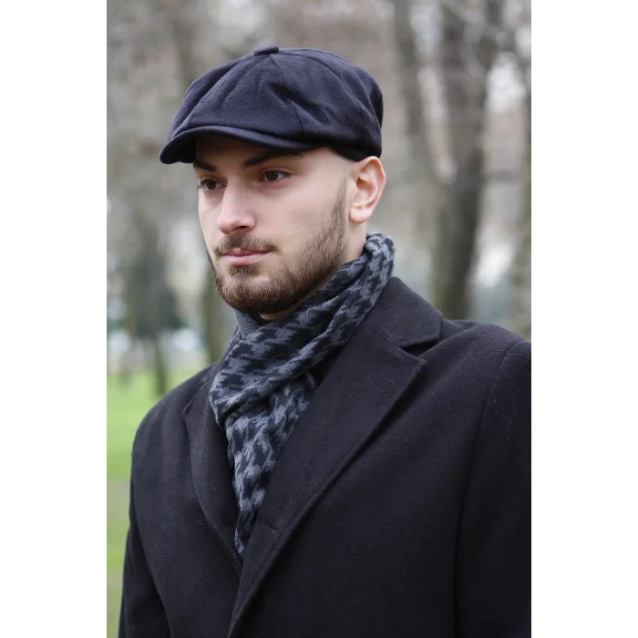 Kışlık Erkek Peaky Blinders İngiliz Driver Kasket Lacivert 7404