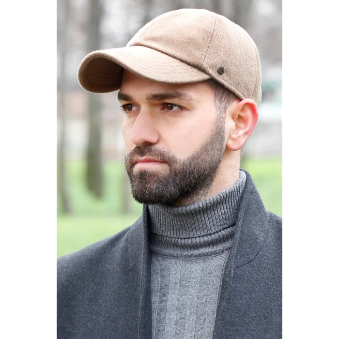 Erkek Kaşmir Kep Şapka Camel 7593