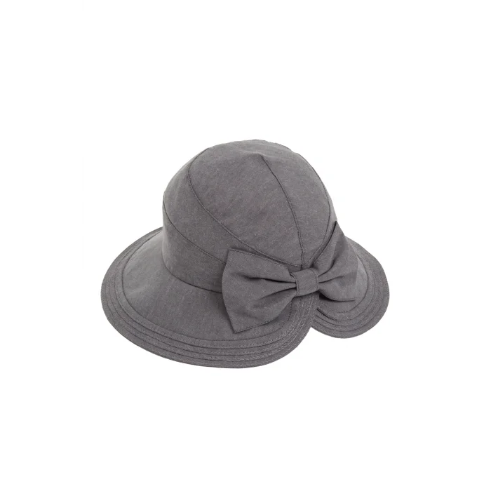 Kadın Kurdeleli Şapka Gri 1083