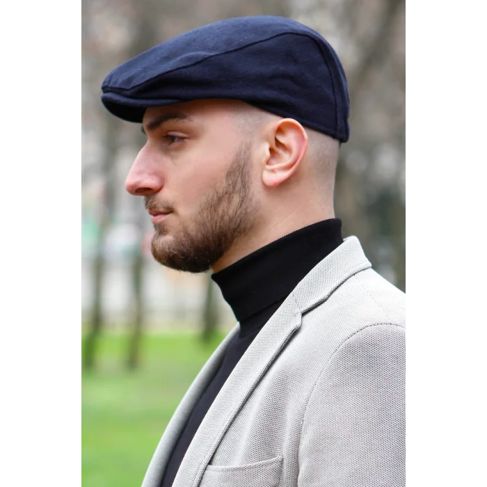 Mevsimlik Erkek İtalyan Kasket Lacivert 7811