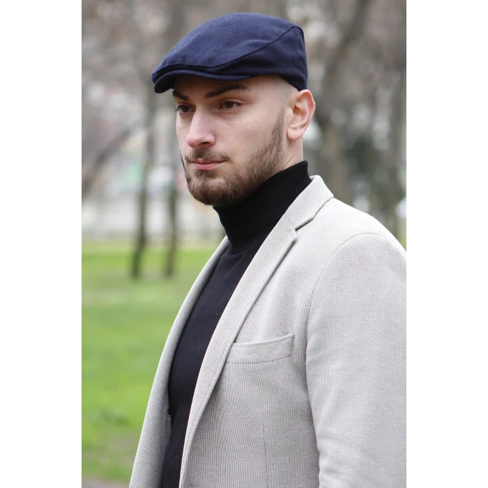 Mevsimlik Erkek İtalyan Kasket Lacivert 7811