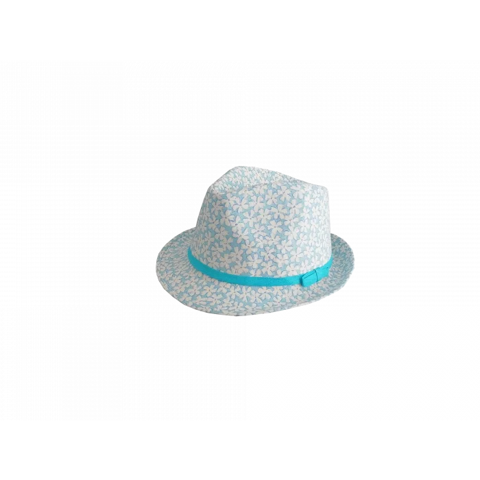 Kız Çocuk Çiçek Baskılı Turkuaz Fötr 5902