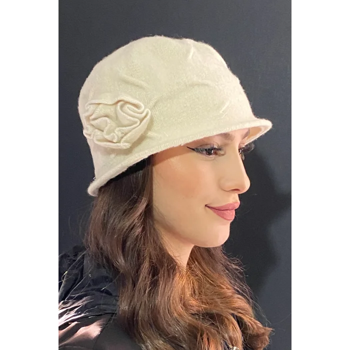 Kadın Yün Şapka 7720 Krem