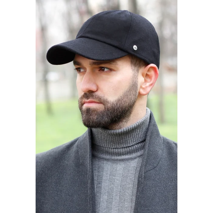 Erkek Kaşmir Kep Şapka 7593 Siyah