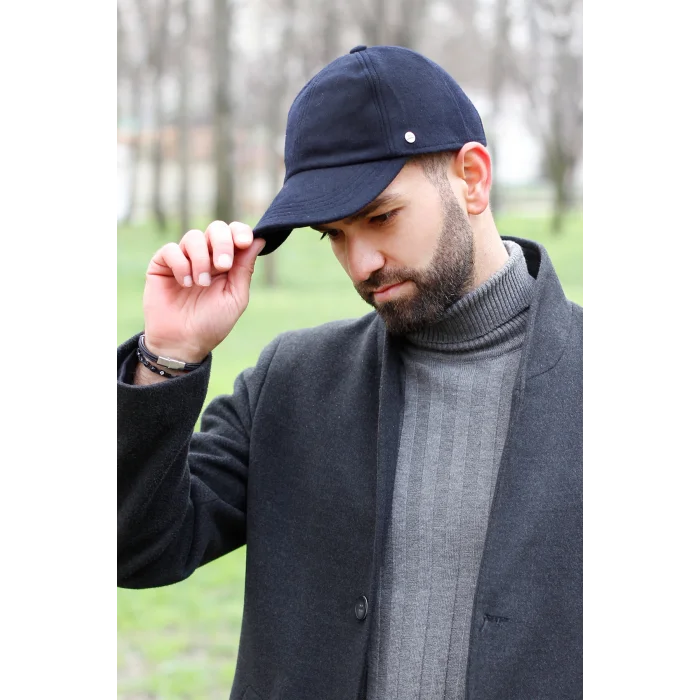Erkek Kaşmir Kep Şapka 7593 Lacivert