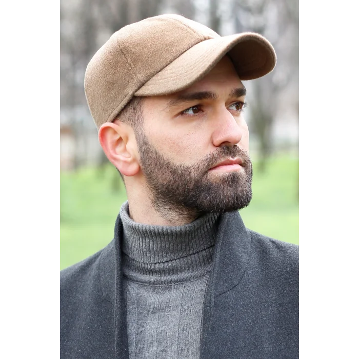 Erkek Kaşmir Kep Şapka 7593 Camel