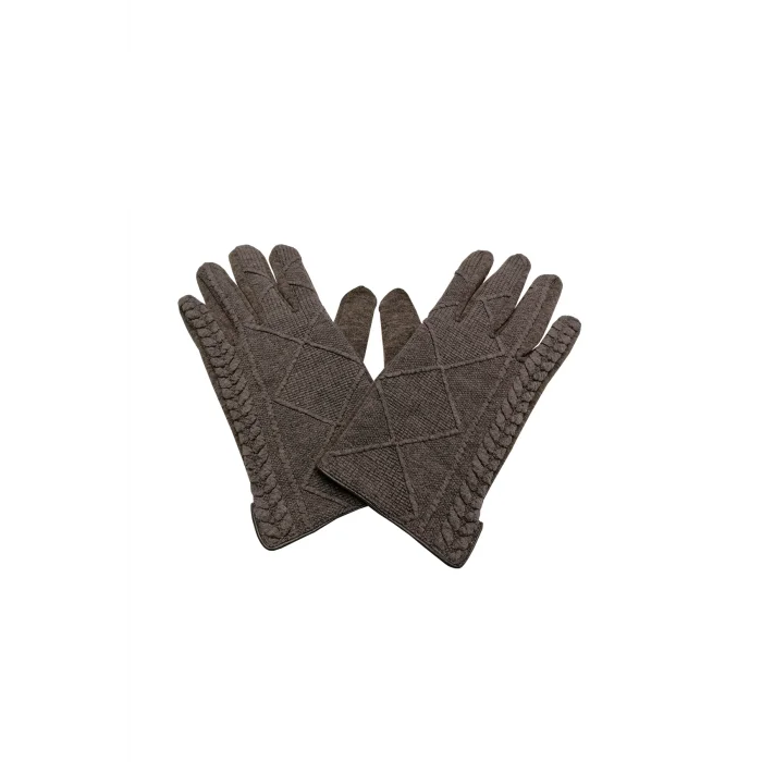Erkek Desenli Eldiven 7278 Gri