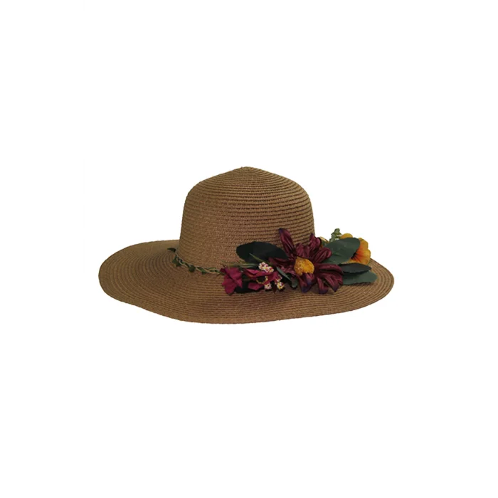 Çiçekli Hasır Kadın Şapka 3869
