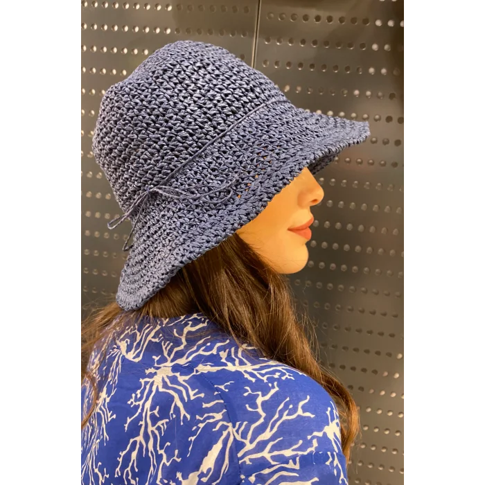 İpli Hasır Kadın Şapka 3858