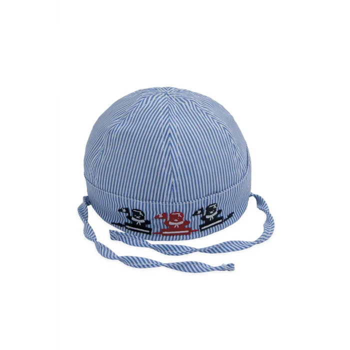 Erkek Bebek Çizgili Bermuda Şapka 1333 Mavi
