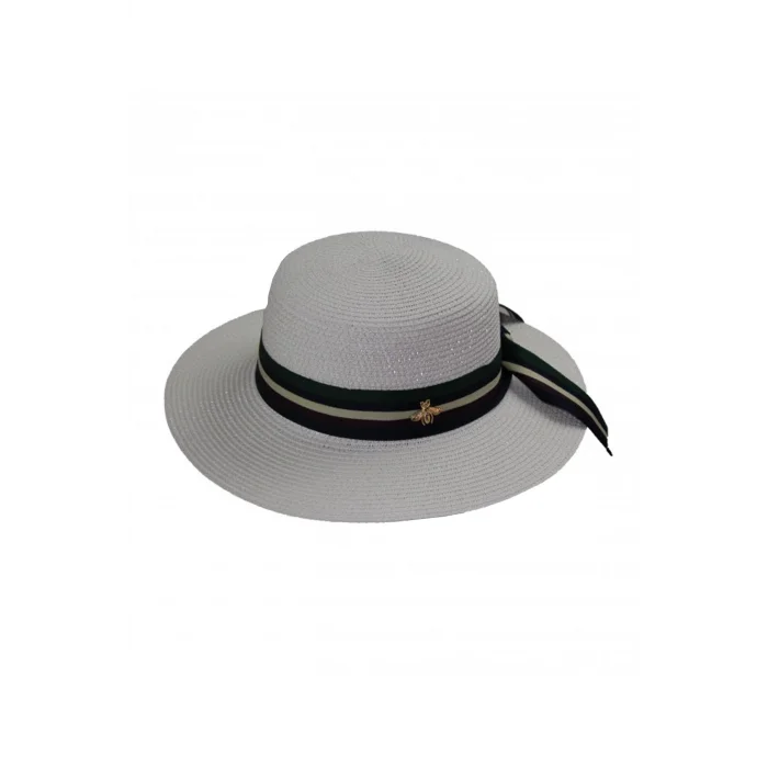 Şeritli Hasır Kadın Şapka 3853