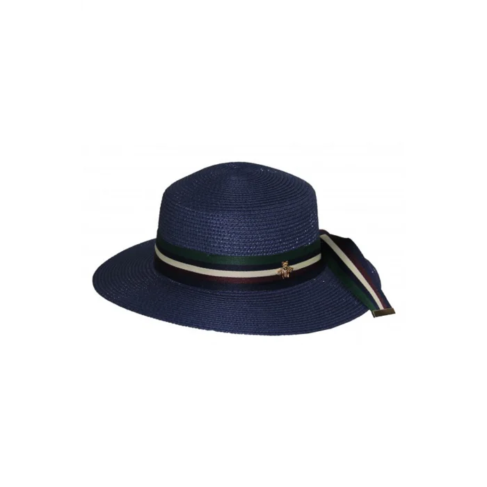 Şeritli Hasır Kadın Şapka 3853