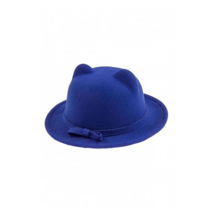 Kız Çocuk Kulaklıklı Kaşe Fötr Şapka 5418 Saks