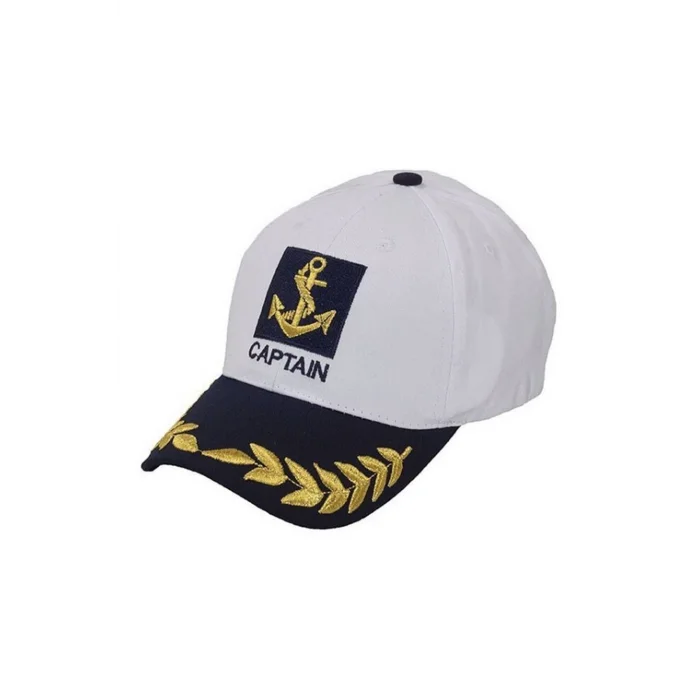 Unisex Kaptan Şapka 2573 Beyaz