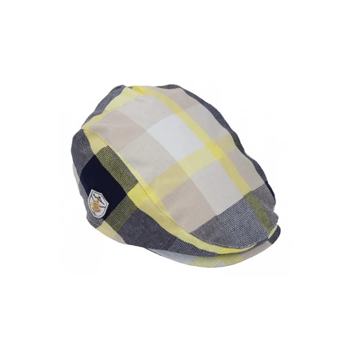 Erkek Çocuk Kareli Ekose Kasket 1044 Sarı