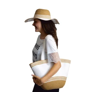 Hasır Şapka Çanta Takımı 7031