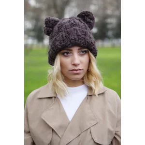 Çift Ponponlu Kadın Siyah Bere 4114