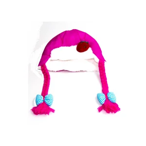 Kız Bebek Saç Örgülü Pembe Şapka 7115 (542062625)