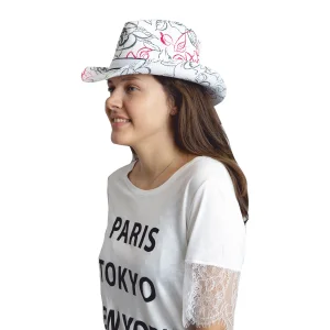 Desenli Kadın Kovboy Şapka