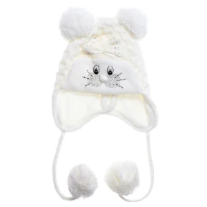 Kız Bebek Kedili Bağcıklı Pembe Bere 1141-2-4 Yaş