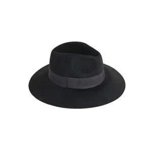 Geniş Kenarlı Kadın Kaşe Şapka Siyah 5747