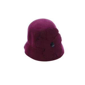 Kadın Çiçekli Kaşe Bermuda Şapka 5116