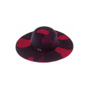 Desenli Geniş Kenarlı Kadın Şapka Kırmızı 7184