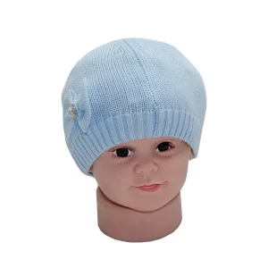 Yazlık Kız Bebek Merserize Bere Mavi 3932-Standart-Turkuaz