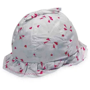 Kız Bebek Baskılı Bermuda Beyaz Şapka 5791