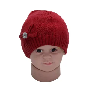 Yazlık Kız Bebek Merserize Bere Bordo 3932-Standart-Bordo