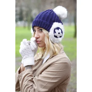 Kadın Kulaklıklı Bere 4753 Lacivert