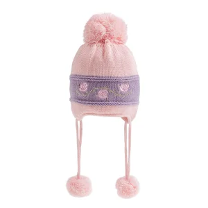 Kız Bebek Çiçek Işlemeli Somon Bere 1160-0-1 Yaş