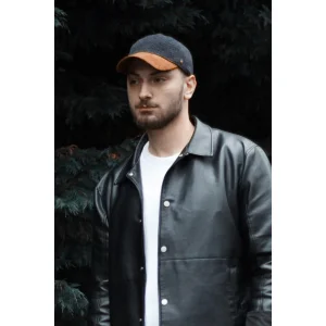 Gri Deri Şapka 7431