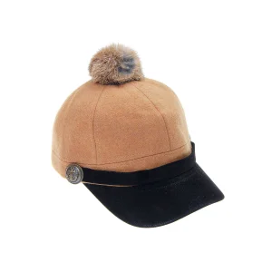 Ponponlu Kız Çocuk Camel Kep 4777