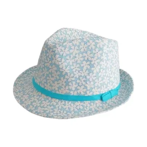 Kız Çocuk Çiçek Baskılı Turkuaz Fötr 5902