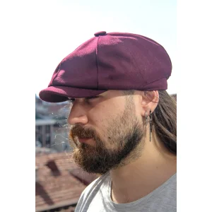 Bordo Unisex Peaky Blinders İngiliz Kesim Şapka 7440