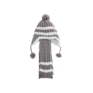 Erkek Çocuk Atkı Bere Takım Gri 5555