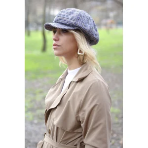 Ekose Kadın Kaptan Şapka 7449