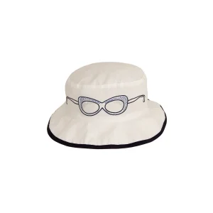 Gözlük Nakışlı Kız Çocuk Bermuda Şapka 3653