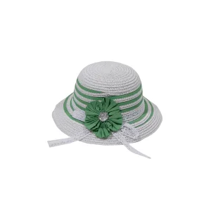 Kız Çocuk Çiçekli Hasır Şapka 4139