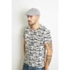 Yazlık Erkek Kareli Beyaz Kasket 7398